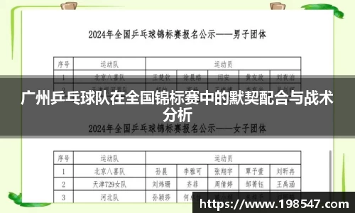 广州乒乓球队在全国锦标赛中的默契配合与战术分析